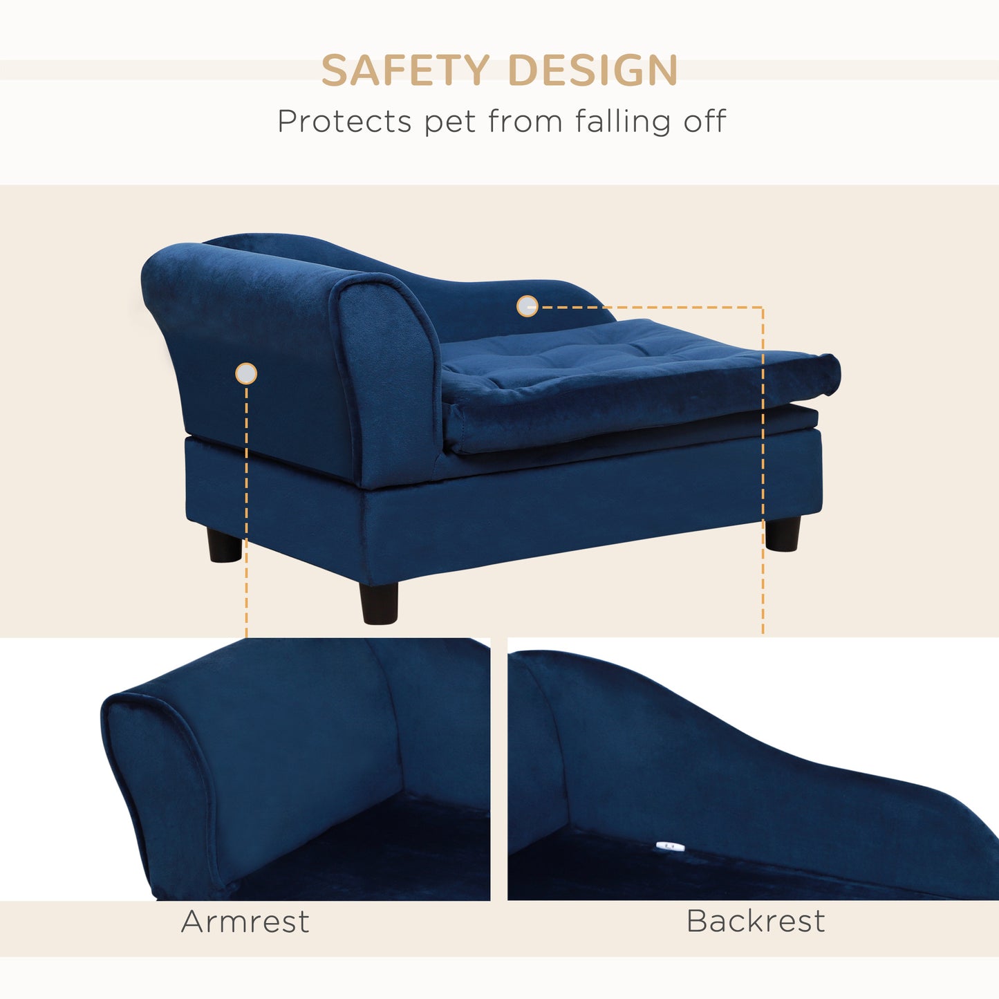 Luxury Small Dog Bed with Hidden Storage – Stylish Pet Sofa with Built-In Compartment for Toys, Treats & Accessories