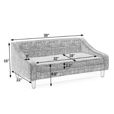 Durable Elevated Dog Sofa Bed – Modern Pet Couch with Irregular Armrest Design & Soft Cushion for Comfortable Rest