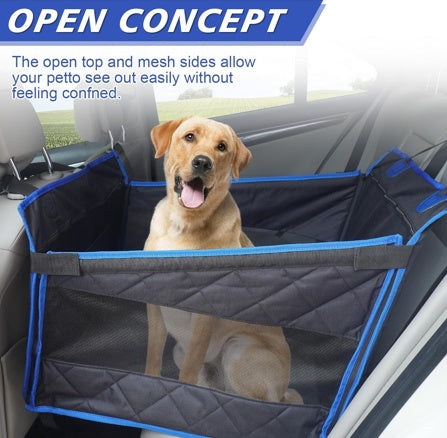 Large Dog Car Seat Cover with Harness – Waterproof Hammock-Style Protector with Breathable Mesh for Back Seat Travel