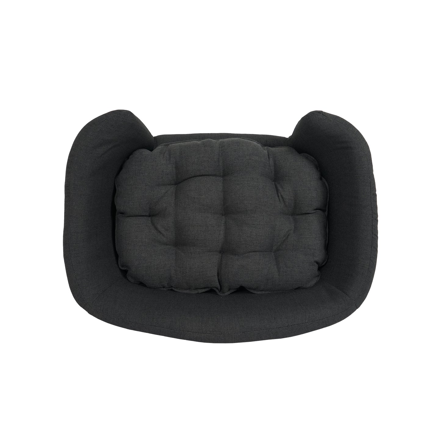 Mid-Century Modern Dog Bed – Tufted Cushion Pet Sofa with Birch Wood Legs for Small Dogs, Dark Gray (30.25” x 21.75” x 14”)