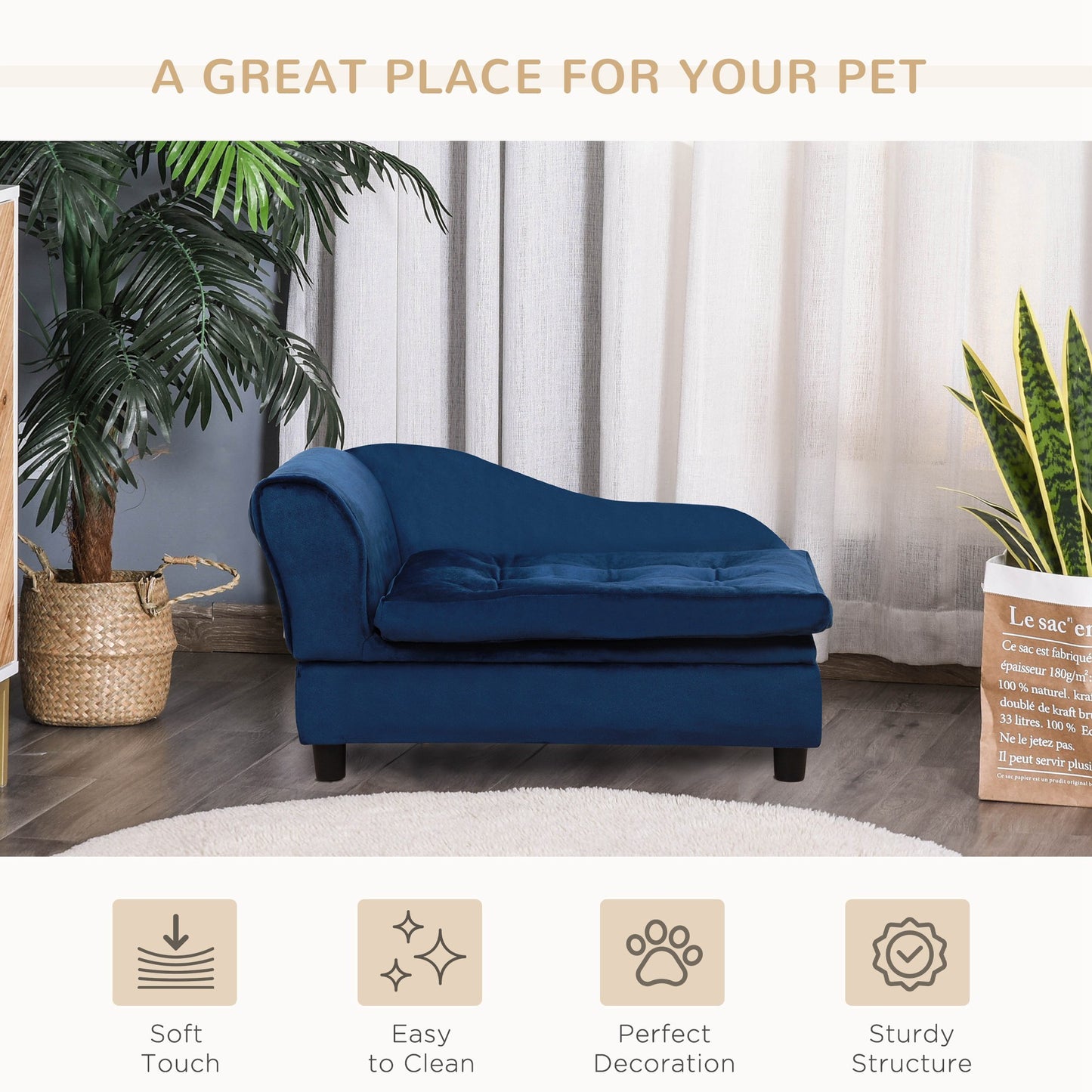 Luxury Small Dog Bed with Hidden Storage – Stylish Pet Sofa with Built-In Compartment for Toys, Treats & Accessories