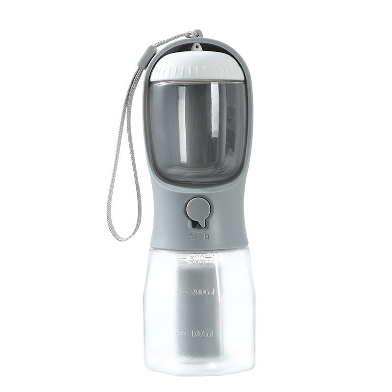 3-in-1 Portable Dog Water Bottle – Pet Travel Cup with Food Container & Waste Bag Dispenser for Small Dogs & Outdoor Walks