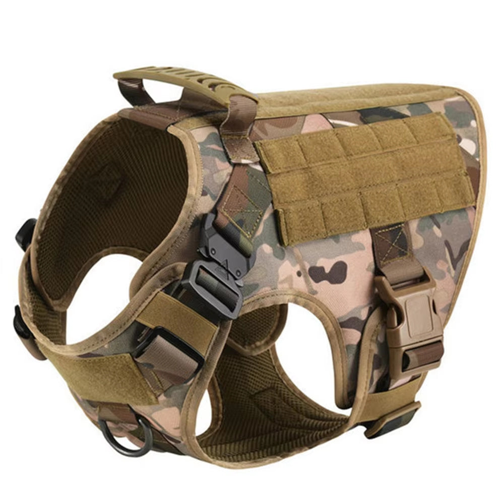 Camouflage Dog Harness & Leash Set – Luxury No-Pull Chest Harness with Adjustable Nylon Straps for Training & Walking