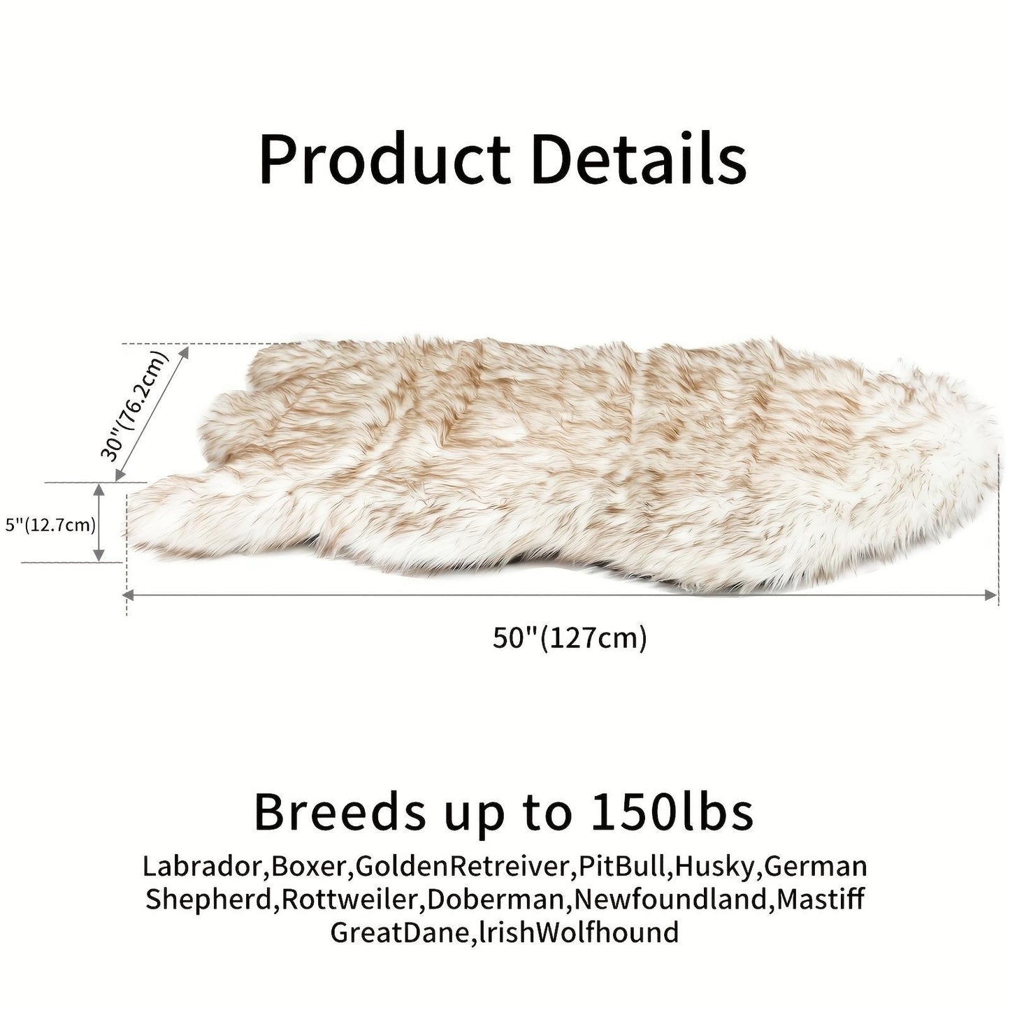 Luxury Faux Fur Orthopedic Dog Bed – 5” Thick Memory Foam with Removable Soft Cover & Waterproof Liner for Large Dogs