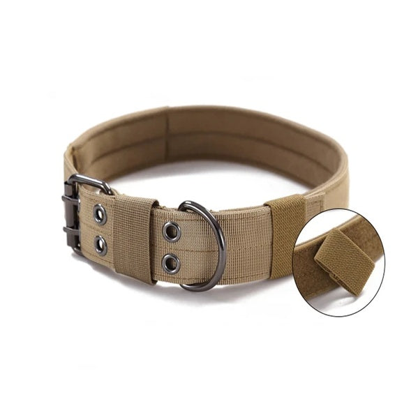 Heavy-Duty Tactical Dog Collar – Wide Nylon Military-Grade K9 Collar with Metal Buckle for Large Dogs