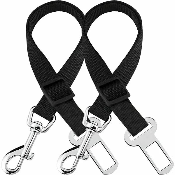 2-Pack Pet Car Seat Belts – Adjustable Safety Harness Leads for Dogs & Cats, Universal Vehicle Clip for Travel Protection