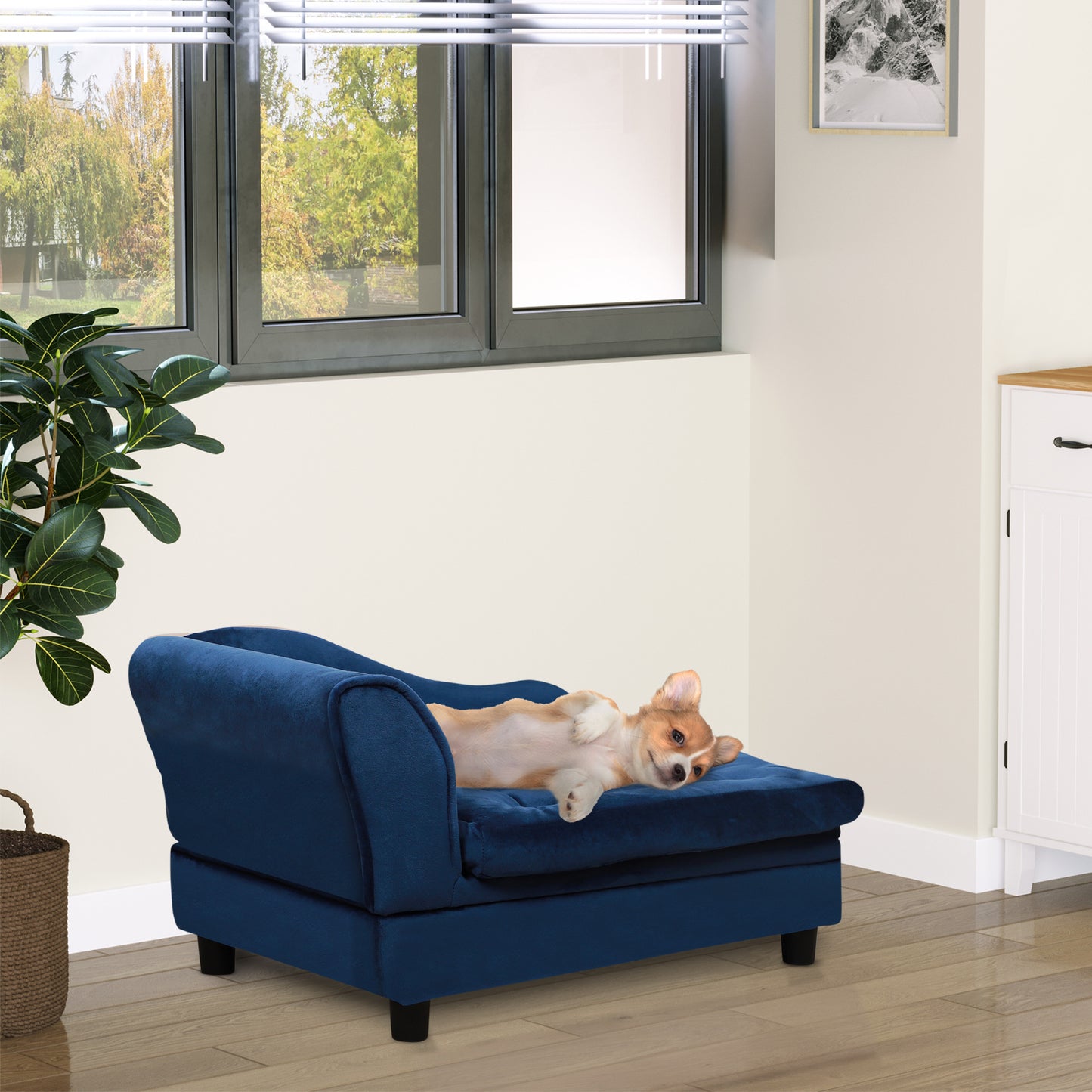 Luxury Small Dog Bed with Hidden Storage – Stylish Pet Sofa with Built-In Compartment for Toys, Treats & Accessories