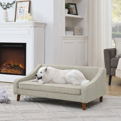 Durable Elevated Dog Sofa Bed – Modern Pet Couch with Irregular Armrest Design & Soft Cushion for Comfortable Rest