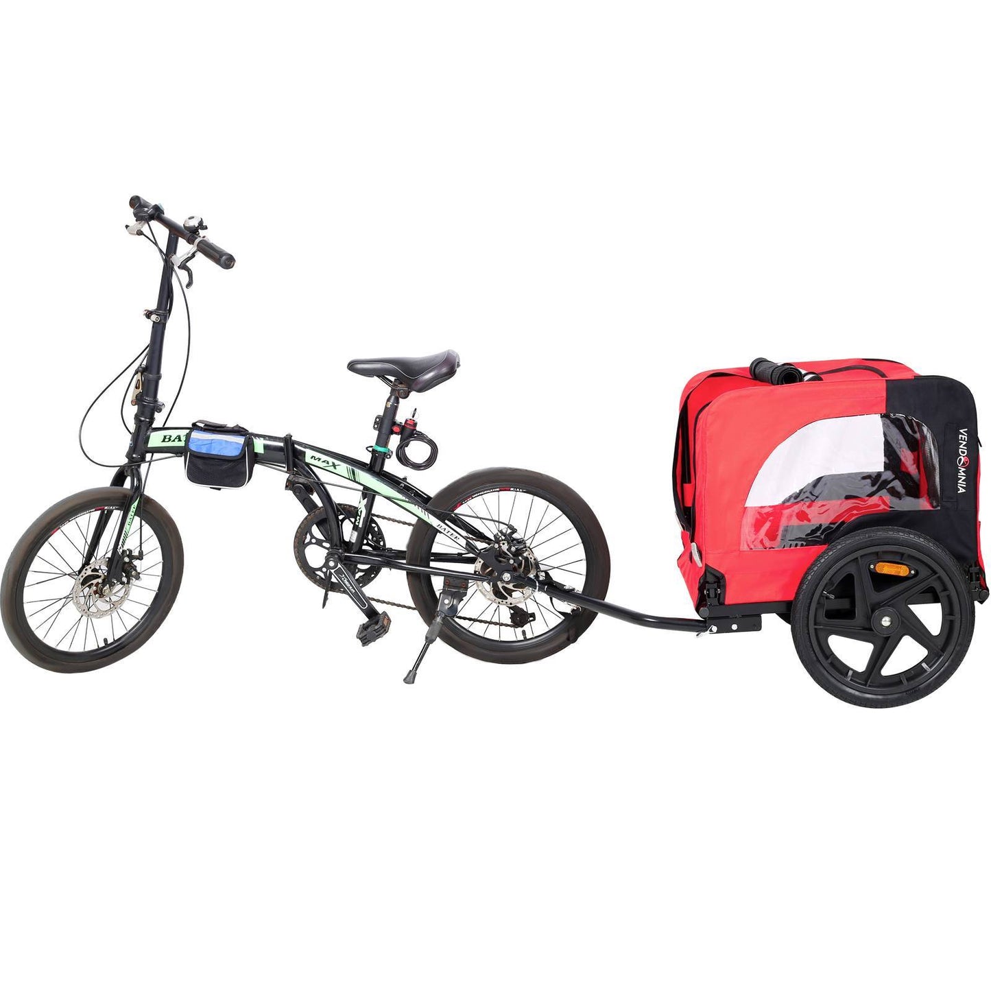Foldable Outdoor Dog Bike Trailer – Pet Bicycle Carrier with Reflectors for Safety, Lightweight & Easy to Store