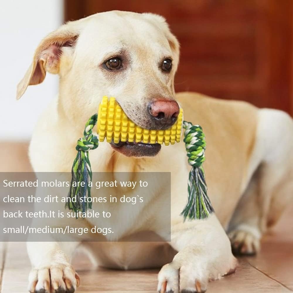 Durable Squeaky Dog Chew Toy – Tough Corn Cob Design for Aggressive Chewers, Interactive Puppy & Dog Toy for Small, Medium & Large Breeds