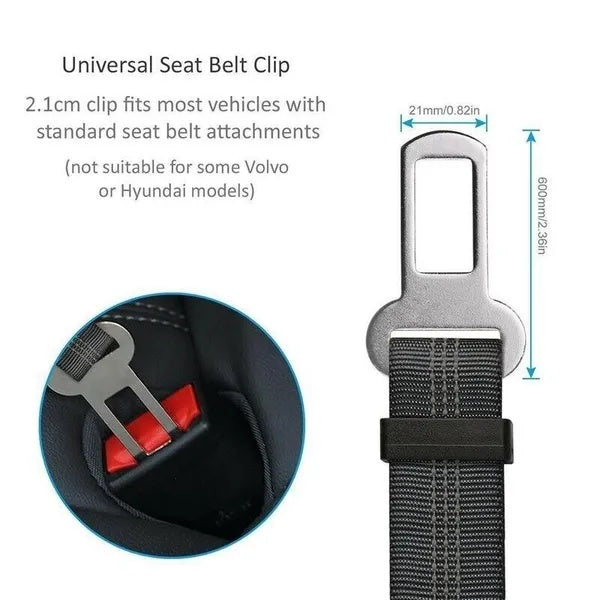 2-Pack Pet Car Seat Belts – Adjustable Safety Harness Leads for Dogs & Cats, Universal Vehicle Clip for Travel Protection