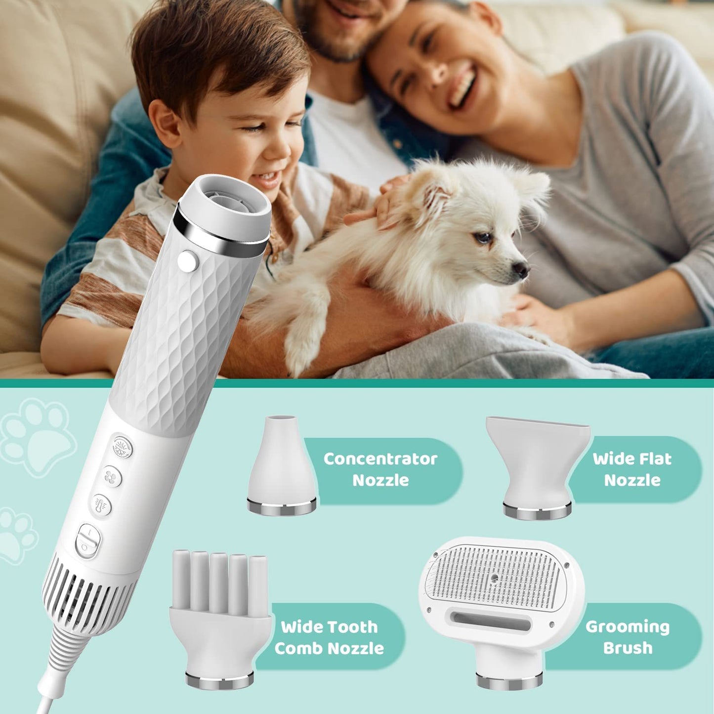 Brushless Motor Handheld Pet Dryer – High-Speed Water Blower for Dog Grooming, Portable & Low Noise