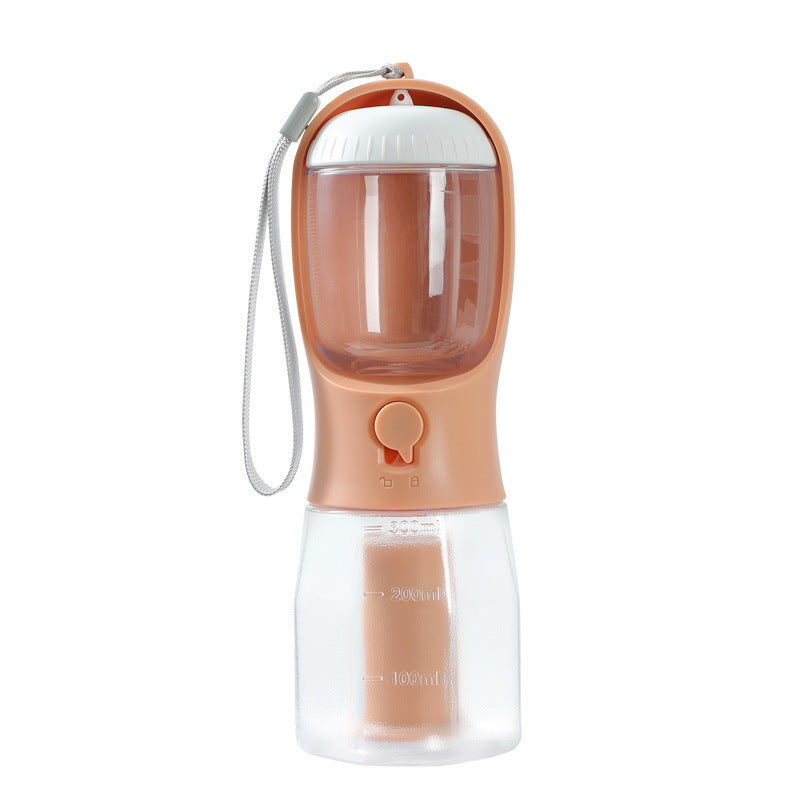3-in-1 Portable Dog Water Bottle – Pet Travel Cup with Food Container & Waste Bag Dispenser for Small Dogs & Outdoor Walks