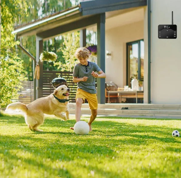 Wireless Electric Dog Fence System – Waterproof Shock Collar with Adjustable Boundary for Small, Medium & Large Dogs