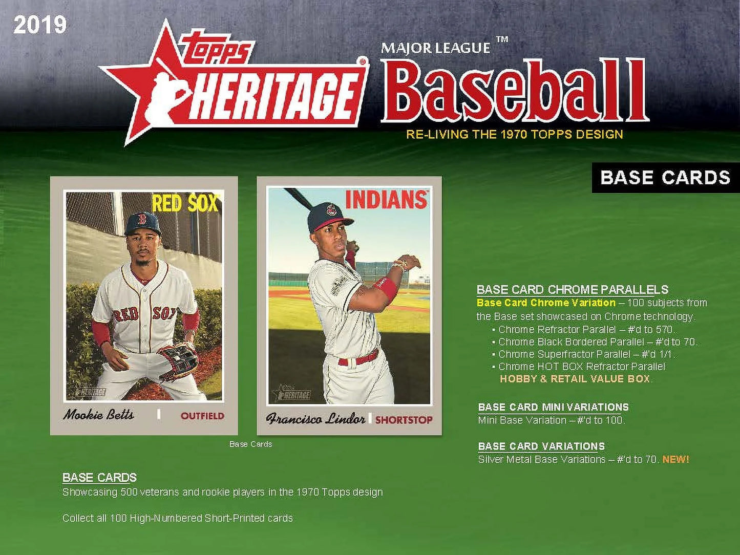 Collectible 2019  Heritage Baseball Blaster Box (8 Packs/9 Cards)