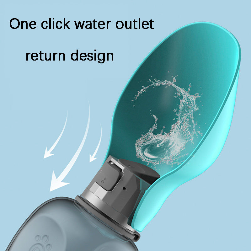 800ml Portable Dog Water Bottle – Leakproof Pet Travel Dispenser with Foldable Drinking Bowl for Outdoor Walks & Large Breeds