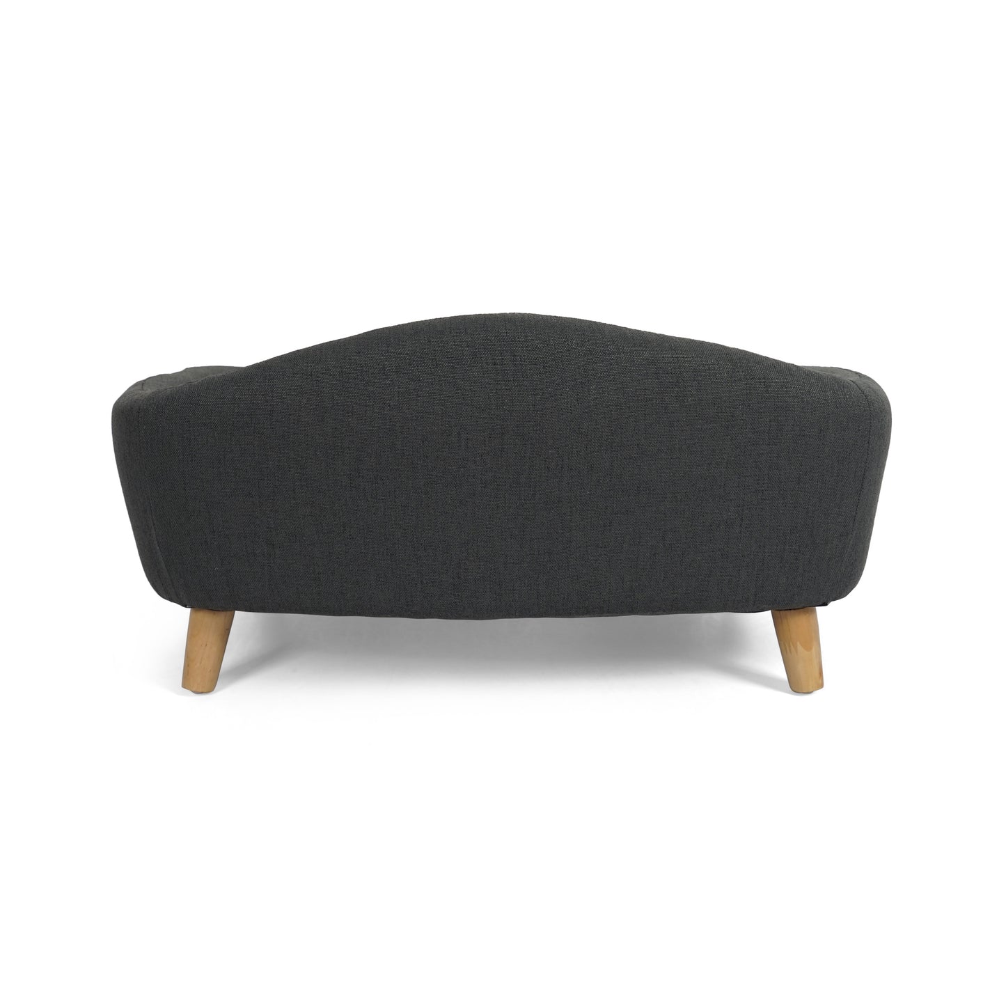 Mid-Century Modern Dog Bed – Tufted Cushion Pet Sofa with Birch Wood Legs for Small Dogs, Dark Gray (30.25” x 21.75” x 14”)