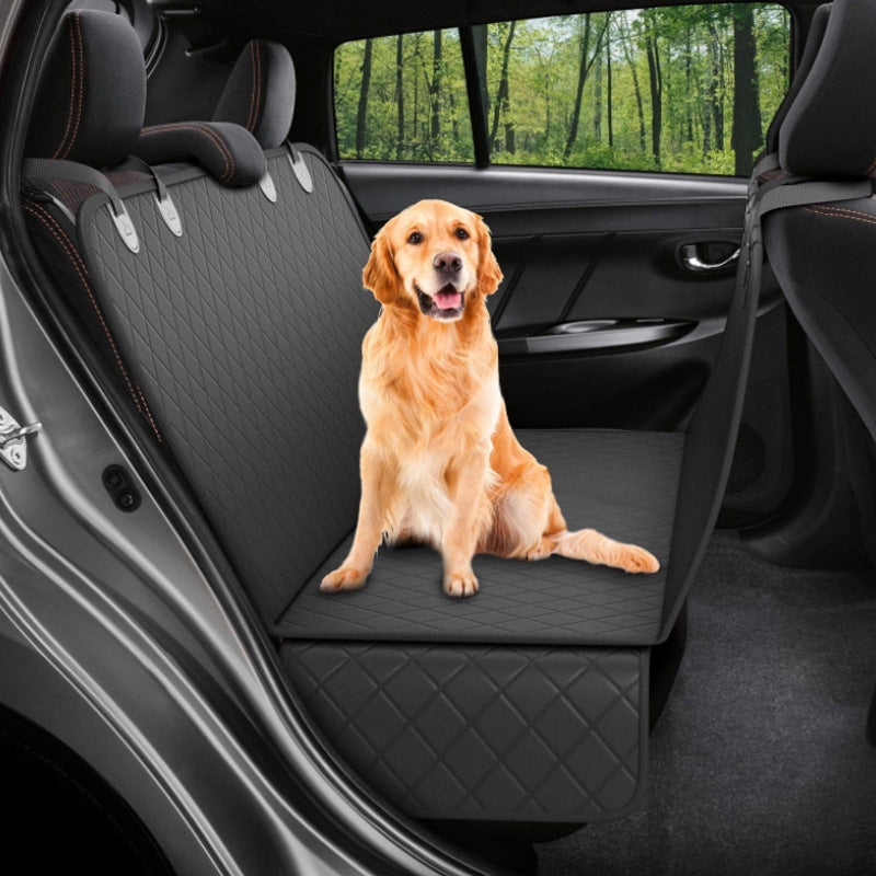 Dog Car Seat Cover with View Mesh – Hammock-Style Pet Carrier & Safety Protector for Back Seat, with Zipper, Pocket & Travel-Friendly Design