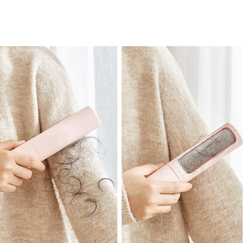 2-in-1 Reusable Pet Hair Remover Brush – Self-Cleaning Lint Roller for Cat & Dog Fur, Portable Dust & Hair Removal Tool