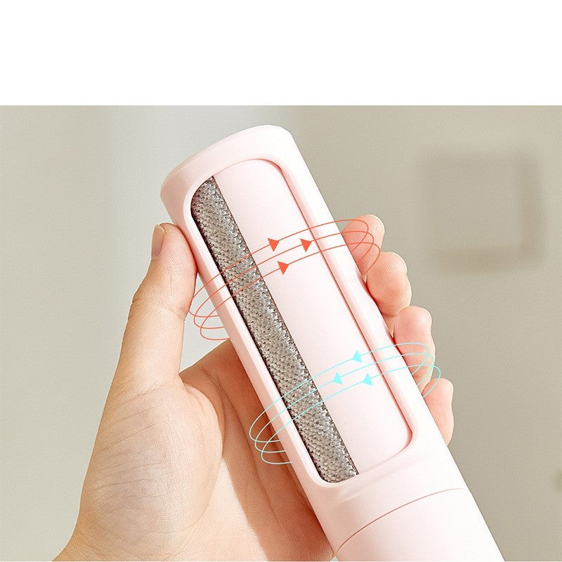 2-in-1 Reusable Pet Hair Remover Brush – Self-Cleaning Lint Roller for Cat & Dog Fur, Portable Dust & Hair Removal Tool