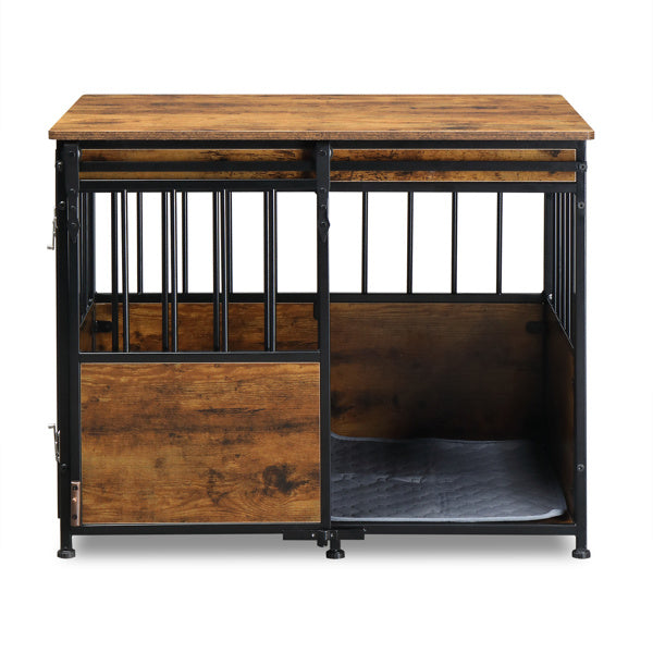 Rustic Furniture-Style Dog Crate – Multi-Functional Pet Kennel & Bedside Table with Storage for Small to Medium Dogs