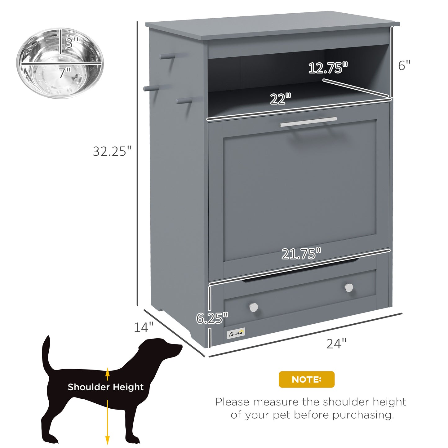 Dog Food Storage Container & Feeder Station – Pet Feeding Cabinet with Built-In Lockers for Organized Food & Water Storage
