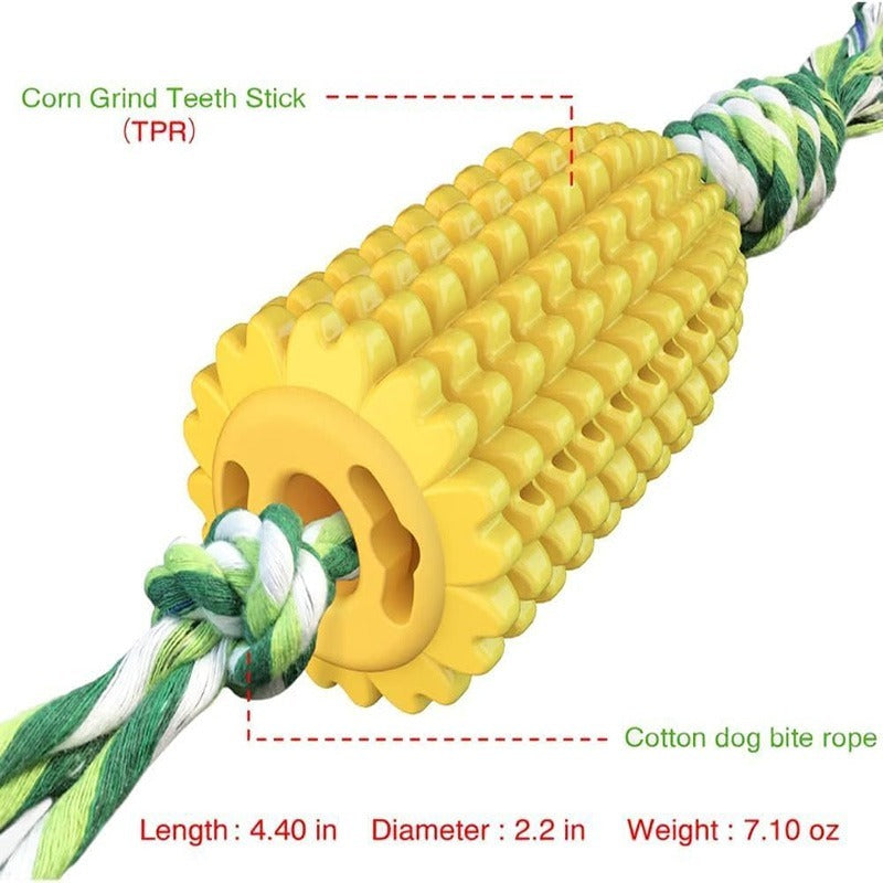 Durable Squeaky Dog Chew Toy – Tough Corn Cob Design for Aggressive Chewers, Interactive Puppy & Dog Toy for Small, Medium & Large Breeds
