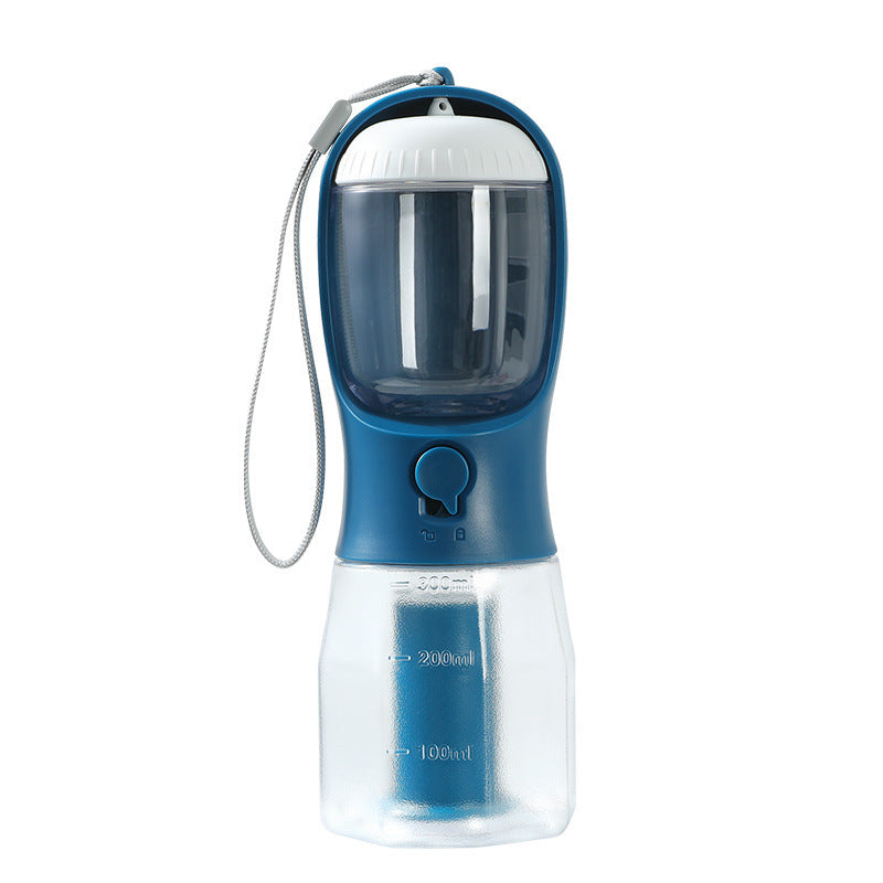 3-in-1 Portable Dog Water Bottle – Pet Travel Cup with Food Container & Waste Bag Dispenser for Small Dogs & Outdoor Walks