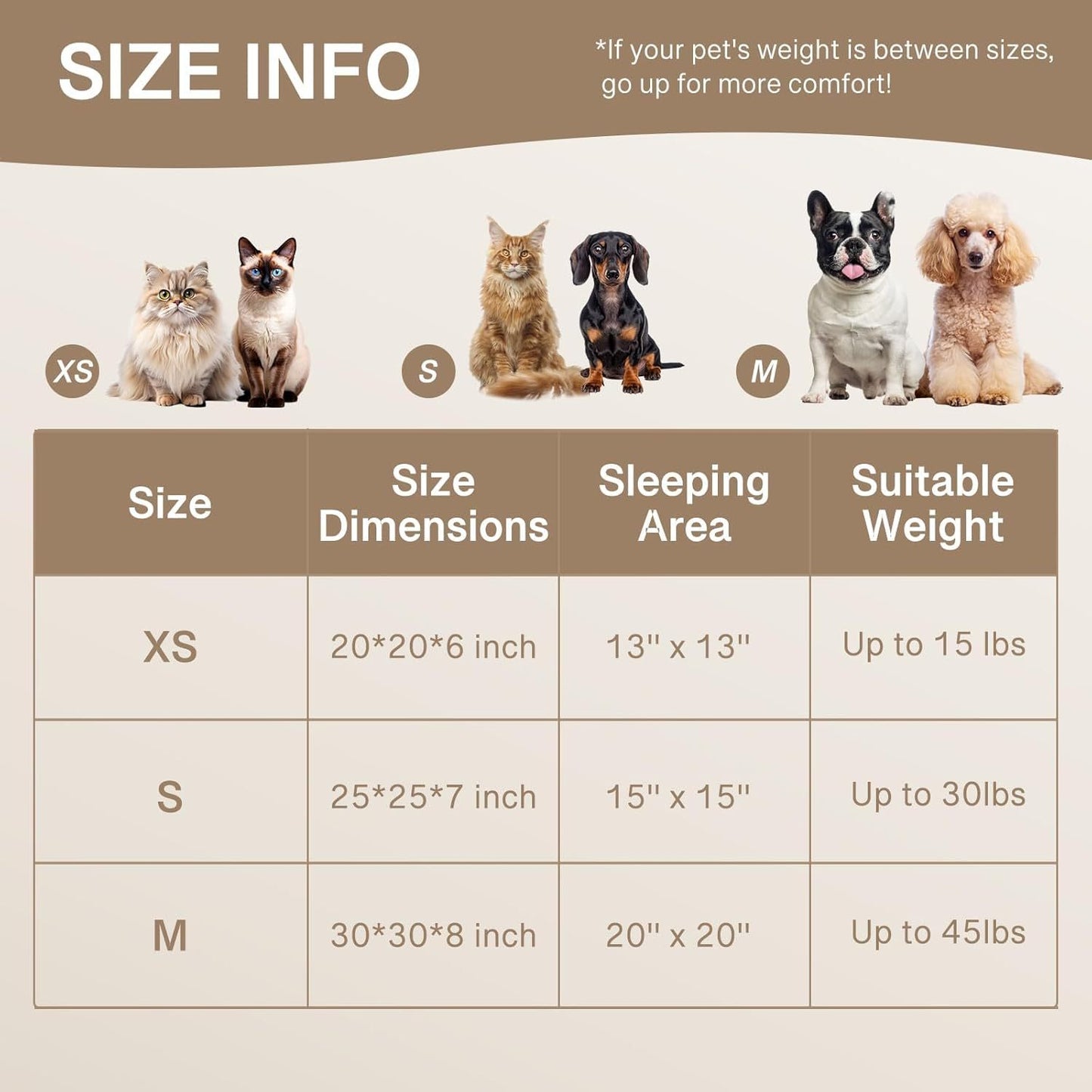 MEWOOFUN Donut Dog Bed for Medium Dogs – Calming Washable Pet Bed with Non-Slip Bottom, Supports Up to 45 lbs (Light Brown)