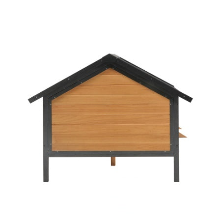 Large Outdoor Wooden Dog House with Porch – Cabin-Style Weatherproof Pet Kennel for Medium & Large Dogs