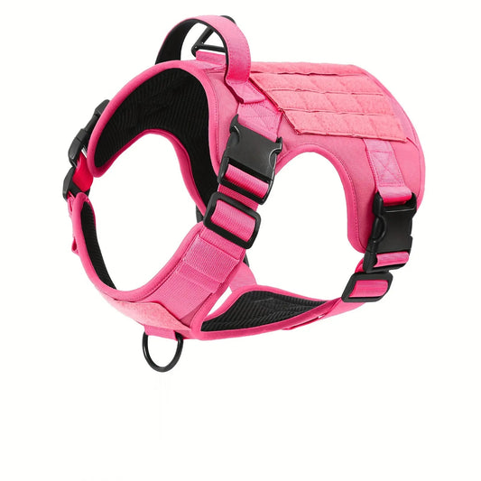 Adjustable Tactical Dog Harness – Reflective, Heavy-Duty Vest with Metal Buckle for Hiking, Service & Training (All Sizes)