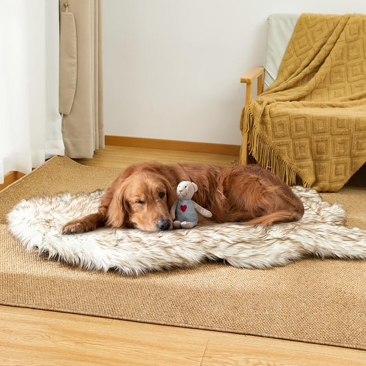 Luxury Faux Fur Orthopedic Dog Bed – 5” Thick Memory Foam with Removable Soft Cover & Waterproof Liner for Large Dogs