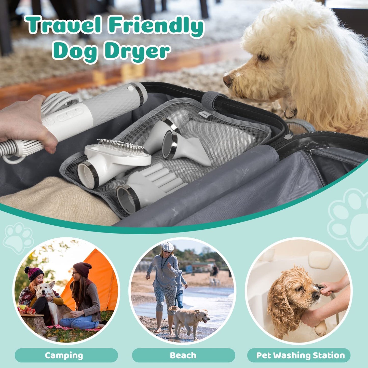 Brushless Motor Handheld Pet Dryer – High-Speed Water Blower for Dog Grooming, Portable & Low Noise