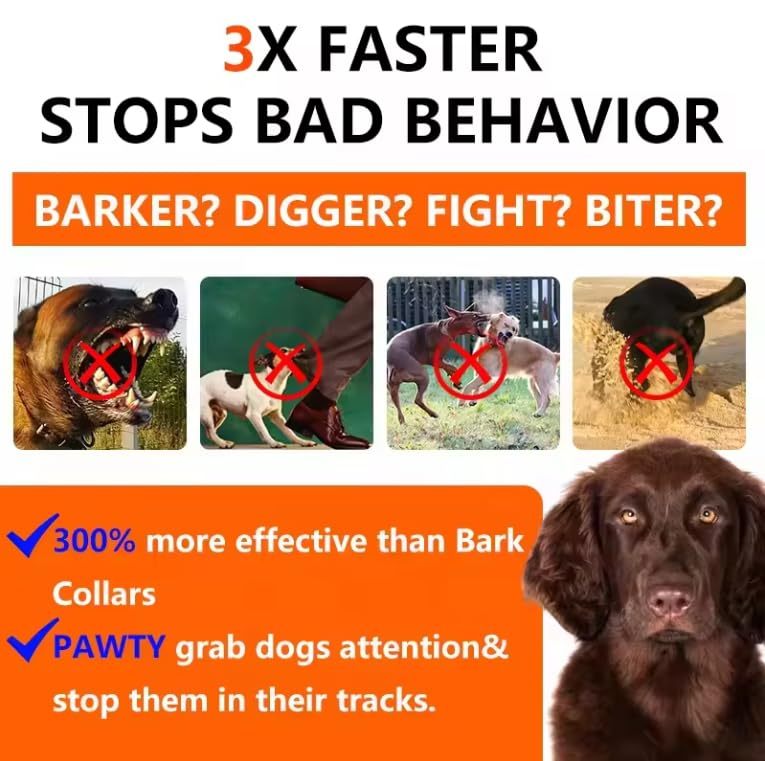Dog Bark Deterrent Device Stops Bad Behavior, Professional Dog Training Tool, Anti Bark Device For Dogs,   Emitters 50ft Range For Dog Training,  To Bark Collar,Dog Training Collar