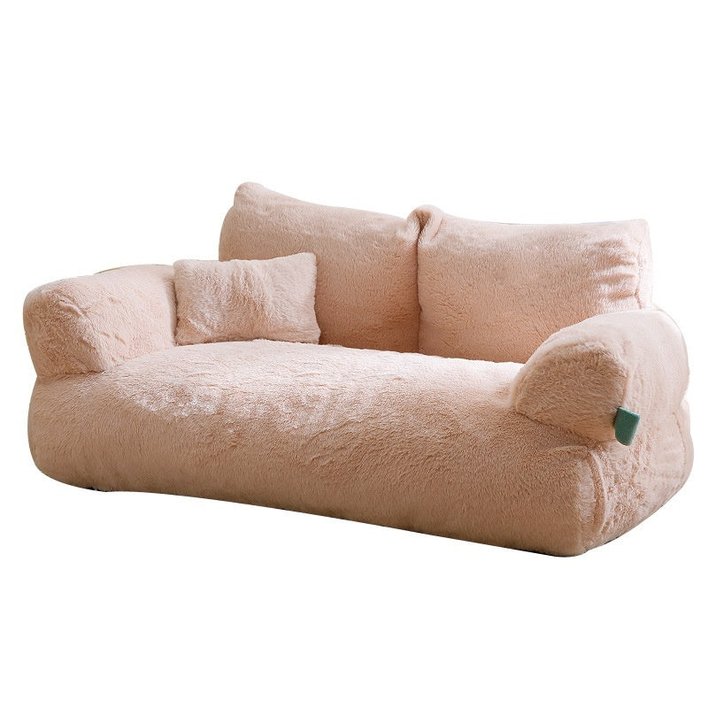 Flannel Cat And Dog Sofa Bed – Warm, Soft Lounger for Large Cats or Small Dogs, Universal Fit for Couches & Chairs