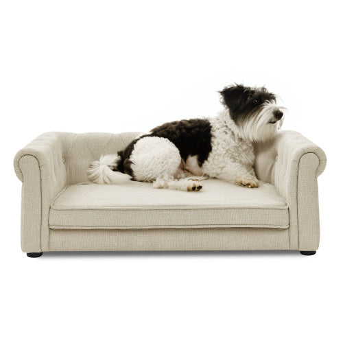 Elegant Rectangular Pet Bed – Plush Couch for Medium & Large Dogs, Washable Cover with Supportive Cushion for Indoor Comfort