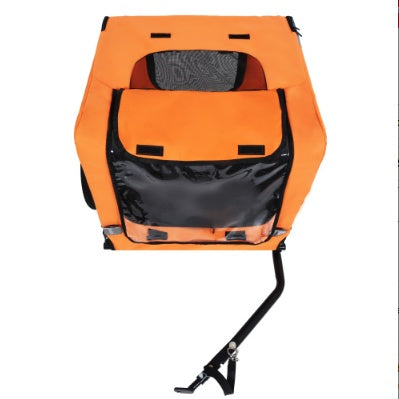 Heavy-Duty Foldable Pet Bike Trailer – Outdoor Dog Cargo Carrier Cart with 16-Inch All-Terrain Wheels & Universal Bicycle Hitch