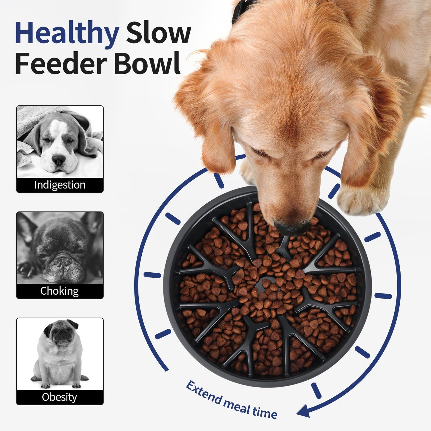 Tire-Shaped Slow Feeder Dog Bowl – Multifunctional Food & Water Dish for Pets, Anti-Slip Design for Fast Eaters
