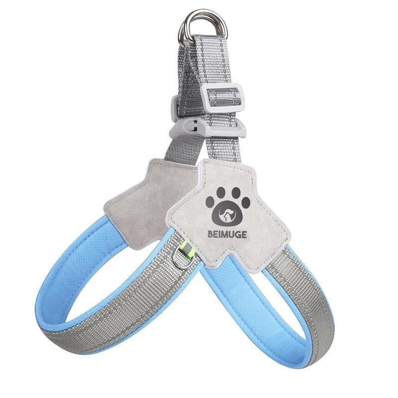 No-Pull Reflective Dog & Cat Harness Set – Adjustable, Comfortable Training Harness with Leather Leash for Walking & Control