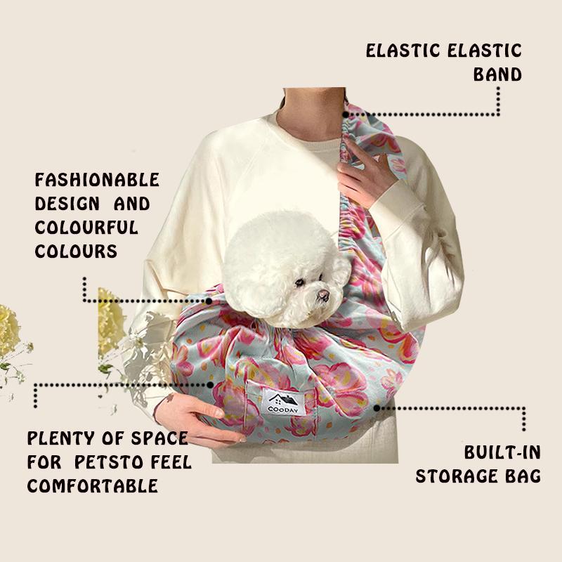 Hands-Free Pet Carrier Sling – Soft Cuddle Bag for Small & Medium Dogs, Cats, Rabbits, and Other Small Animals