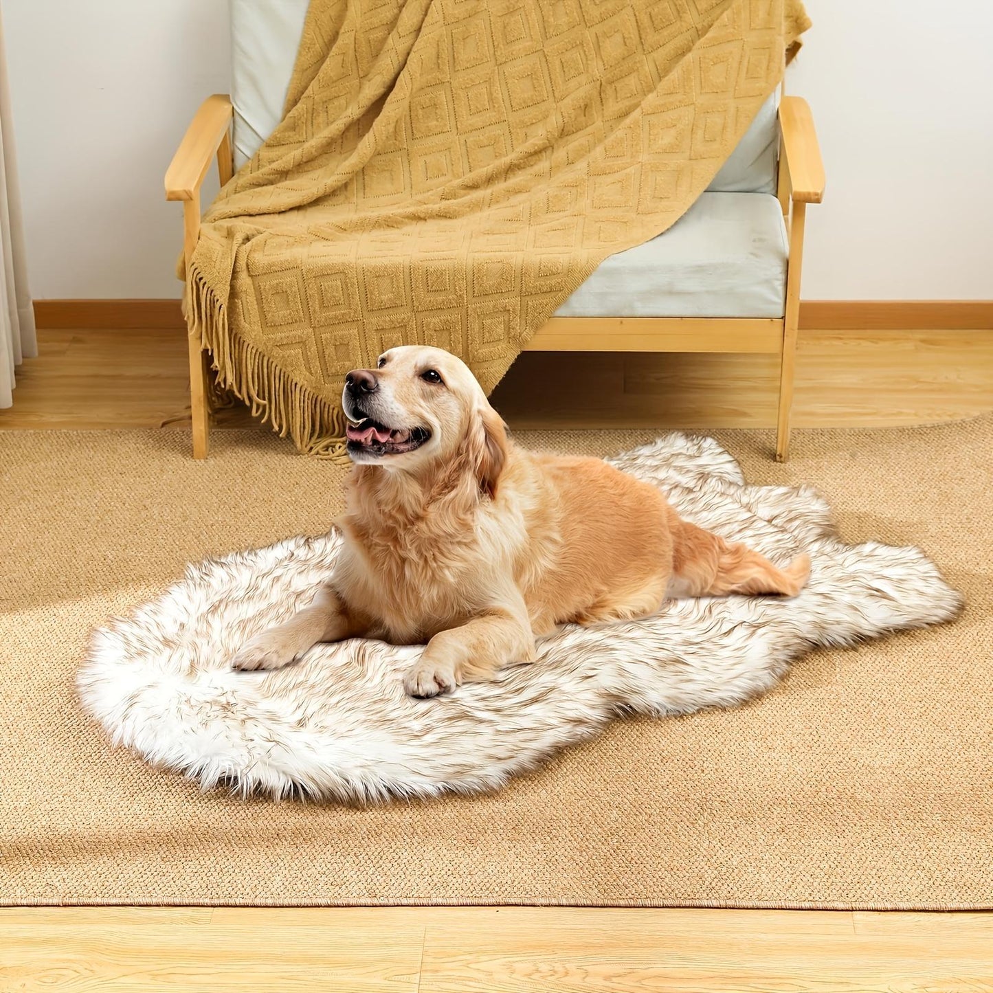 Luxury Faux Fur Orthopedic Dog Bed – 5” Thick Memory Foam with Removable Soft Cover & Waterproof Liner for Large Dogs
