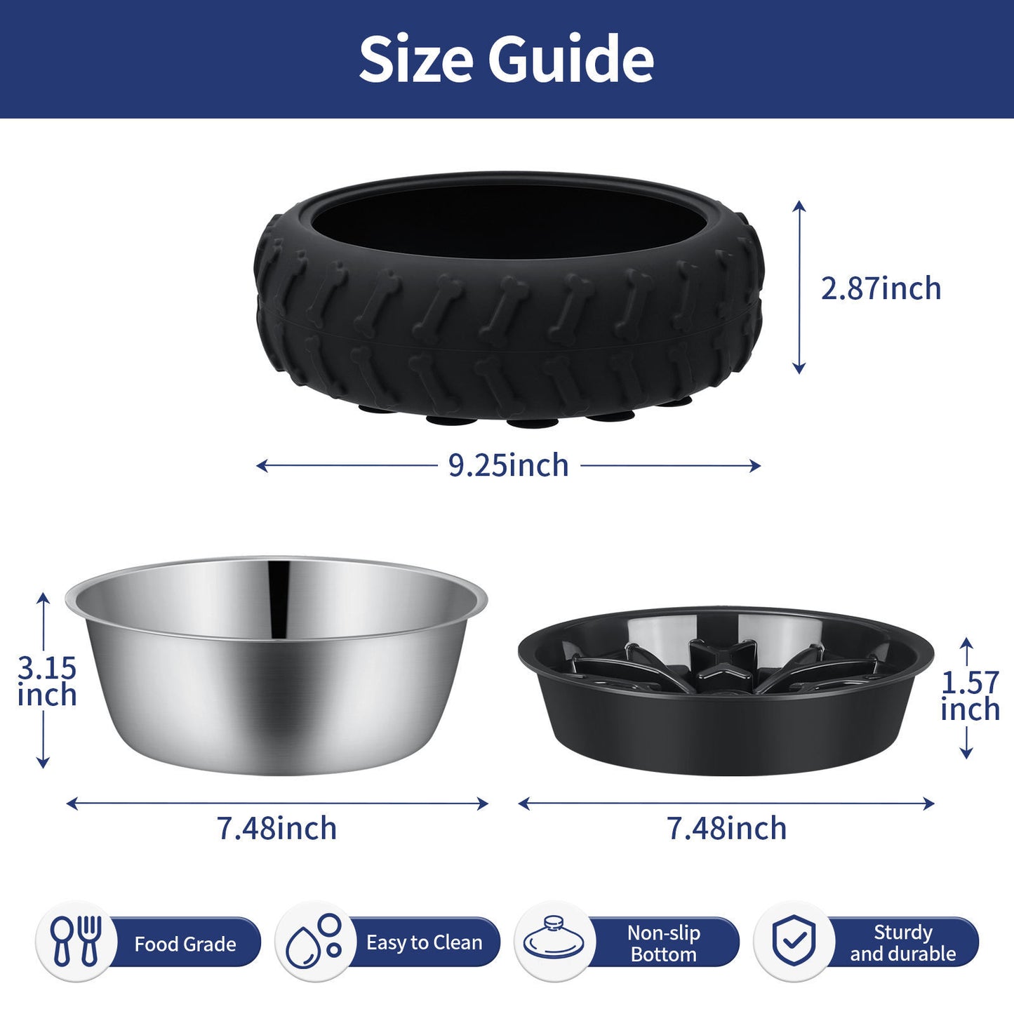 Tire-Shaped Slow Feeder Dog Bowl – Multifunctional Food & Water Dish for Pets, Anti-Slip Design for Fast Eaters