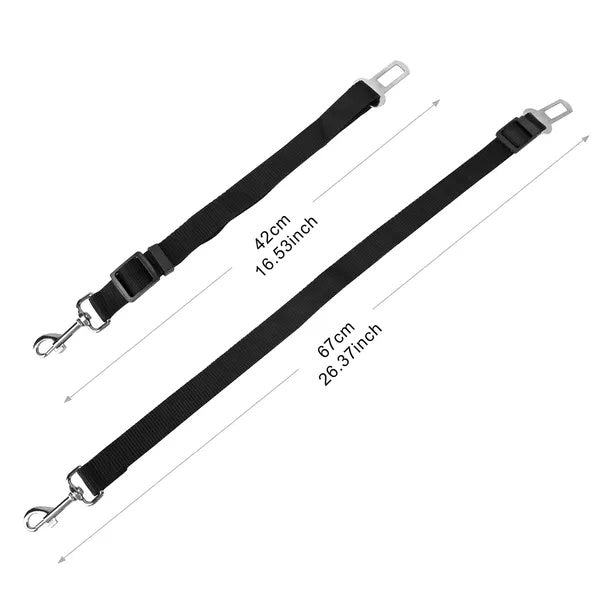 2-Pack Adjustable Pet Seat Belt Leash – Safety Harness Leads for Dogs & Cats, Universal Car Clip for Travel Protection