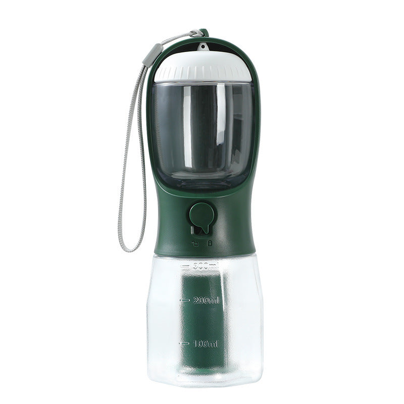 3-in-1 Portable Dog Water Bottle – Pet Travel Cup with Food Container & Waste Bag Dispenser for Small Dogs & Outdoor Walks