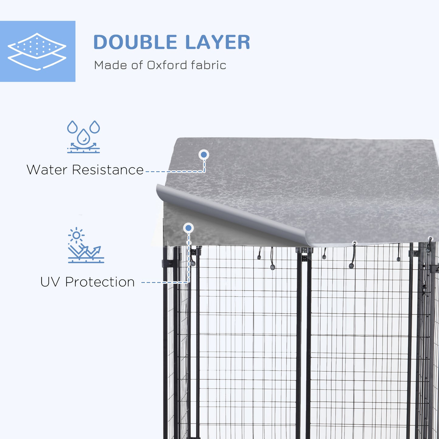 Dog Playpen with Lockable Door & Waterproof Canopy – Outdoor Pet Enclosure for Small & Medium-Sized Dogs