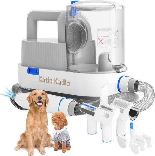 5-in-1 Pet Grooming Kit with Vacuum Suction – Low-Noise Dog Hair Remover & Shedding Tool for Small & Medium Pets, Ideal for At-Home Use