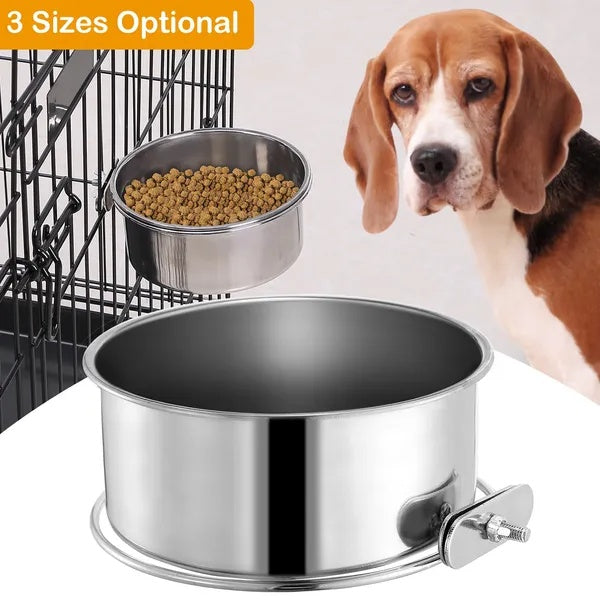 Detachable Pet Cage Bowl with Clamp – Secure Food & Water Feeder for Crates, Kennels, and Small Animal Cages
