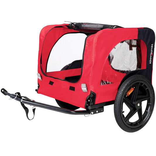 Foldable Outdoor Dog Bike Trailer – Pet Bicycle Carrier with Reflectors for Safety, Lightweight & Easy to Store