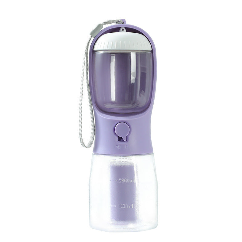 3-in-1 Portable Dog Water Bottle – Pet Travel Cup with Food Container & Waste Bag Dispenser for Small Dogs & Outdoor Walks