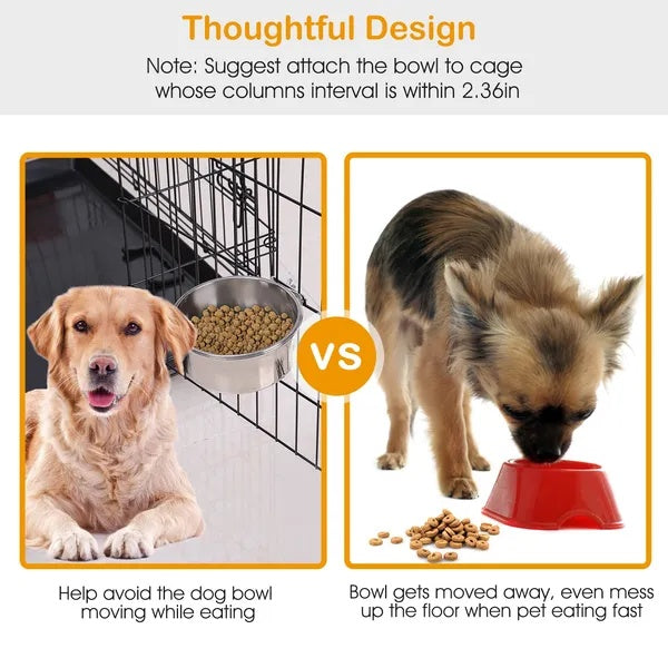 Detachable Pet Cage Bowl with Clamp – Secure Food & Water Feeder for Crates, Kennels, and Small Animal Cages